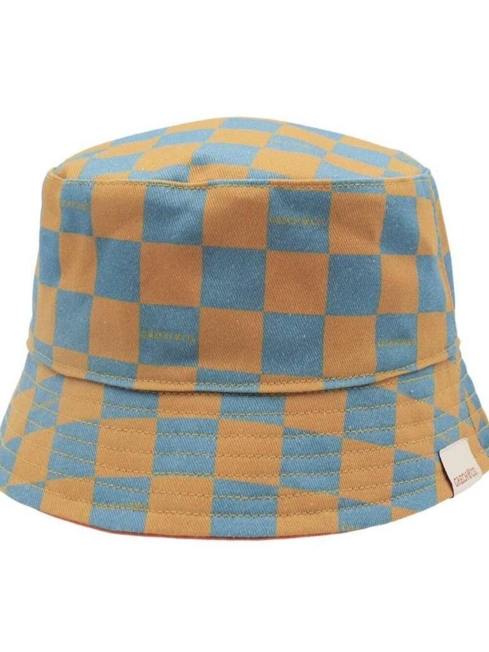 Reversible Bucket Hat - Checks Laguna + Wheat